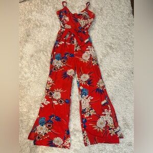 ASOS Parisian Red Floral Jumpsuit